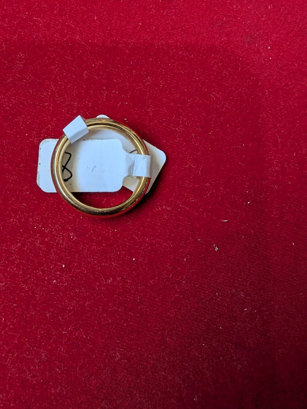 Gold Tone Rounded Hoop Ring - Stainless Steel Band From Italy